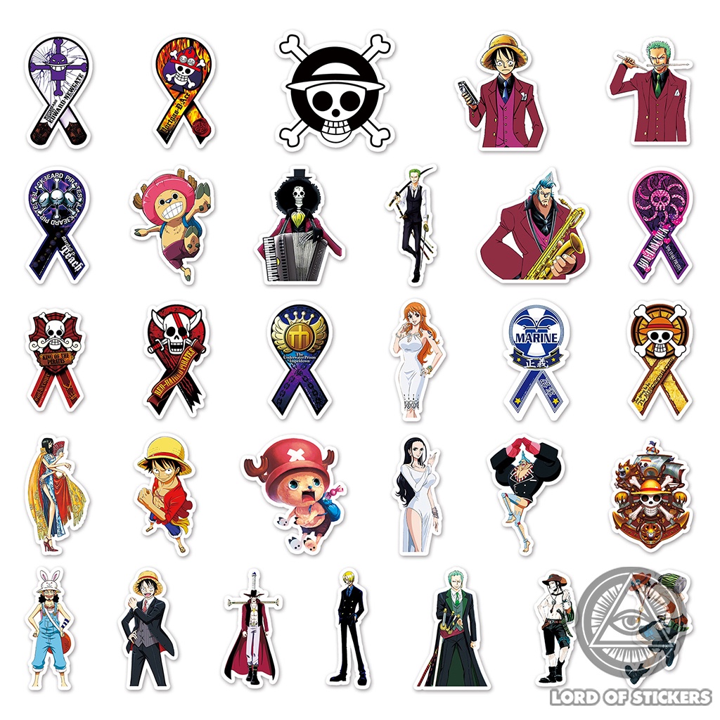 Set 56 Hình Dán Sticker One Piece Anime Manga Truyện Tranh Đảo Hải Tặc Chống Thấm Nước Dán Mũ Nón Bảo Hiểm, Laptop, Sổ