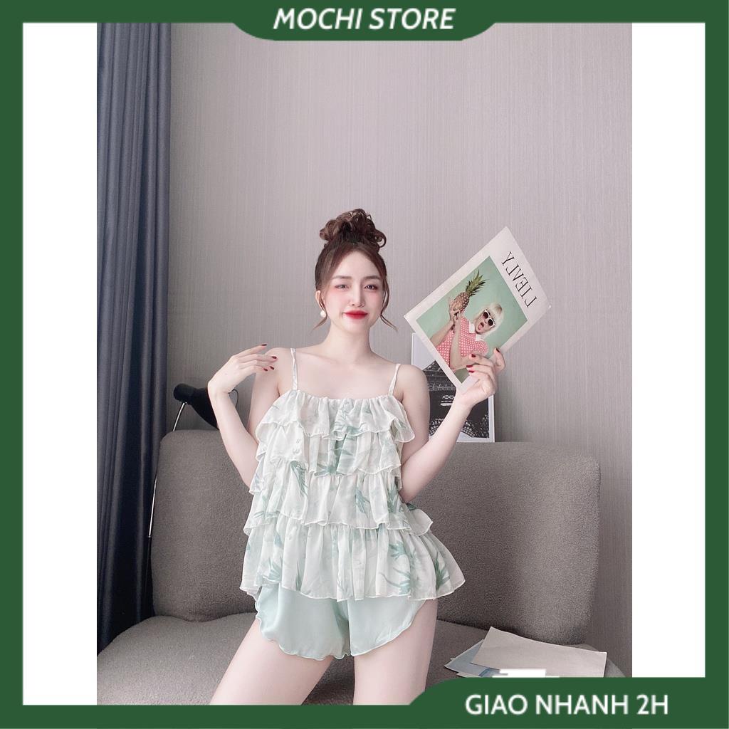 Đồ Bộ Nữ Đồ Ngủ Áo 2 Dây Tầng Voan Hoa Quần Cọc Màu Trơn Chất Lụa Mềm Mịn Màu Sắc Tươi Trẻ, Form Rộng Rãi Thoải Mái. | BigBuy360 - bigbuy360.vn