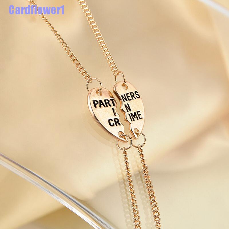 Set 2 Mặt Dây Chuyền Hình Trái Tim Khắc Chữ Best Friends