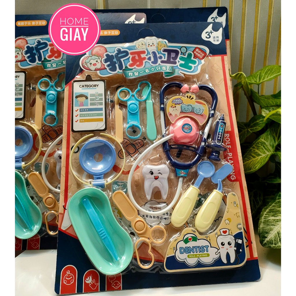 Đồ chơi bác sĩ trẻ em hộp y tế y tá tiêm ống nghe dụng cụ cho bé 2 - 6 tuổi shop home giay
