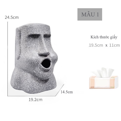 Tượng Rút Khăn Giấy Decor Nhà Ở, Quán Ăn Hình MOAI