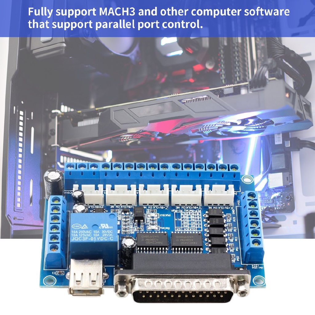 Bảng Mạch Điều Khiển Động Cơ Bước 5 Trục Cnc Mach3 10rm