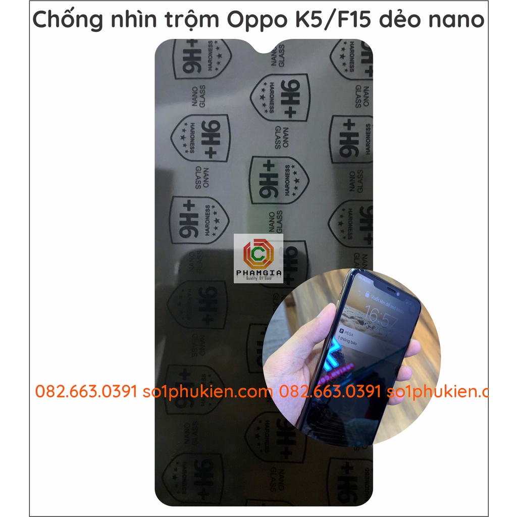 Dán cường lực chống nhìn trộm Oppo K3 / K5 / F15 dẻo nano