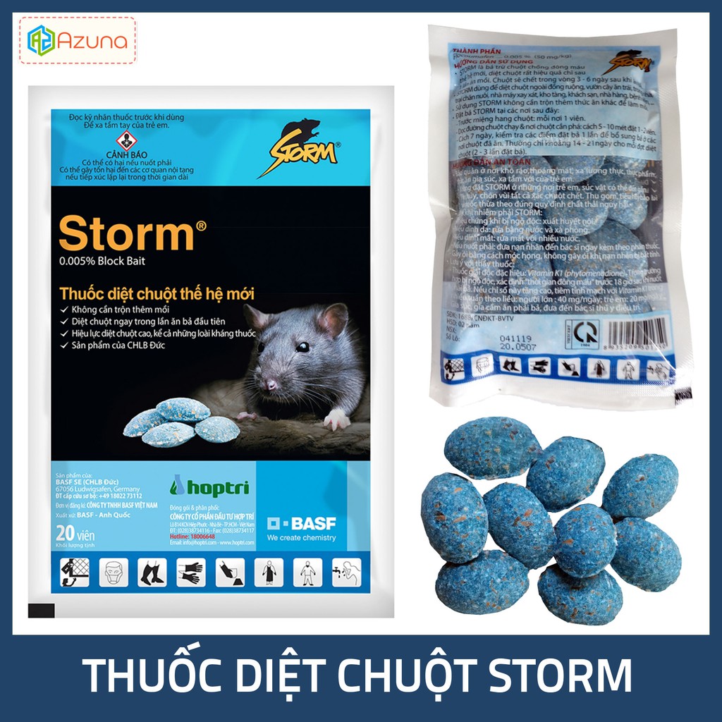 GÓI 20 VIÊN THUỐC DIỆT CHUỘT SINH HỌC STORM HÀNG CHUẨN