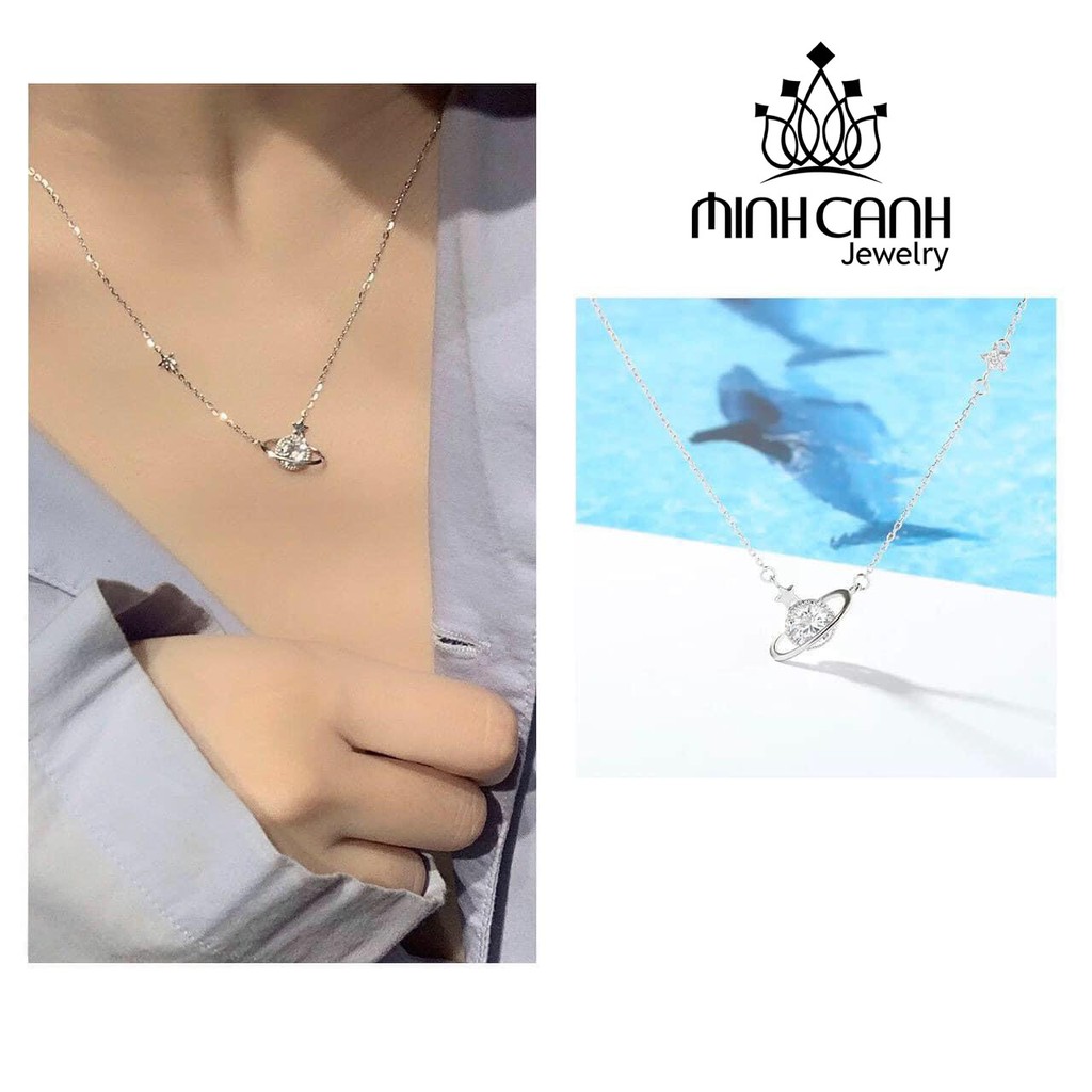 Dây Chuyền Bạc Hành Tinh Đính Đá - Minh Canh Jewelry