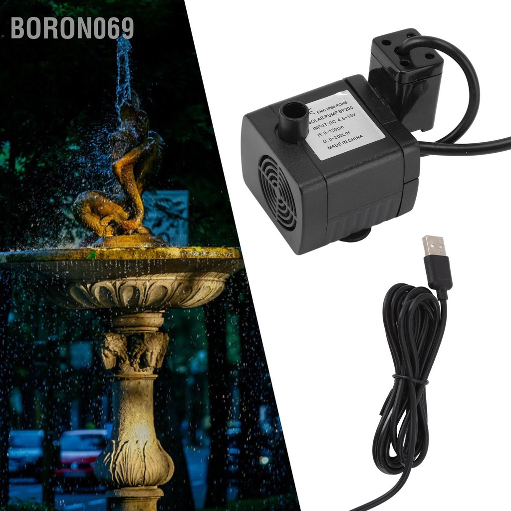 Đài phun nước siêu nhỏ USB Máy bơm nước thích hợp cho tiểu cảnh lọ hoa trong nhà DC4.5‑10V 200L / H Boron069