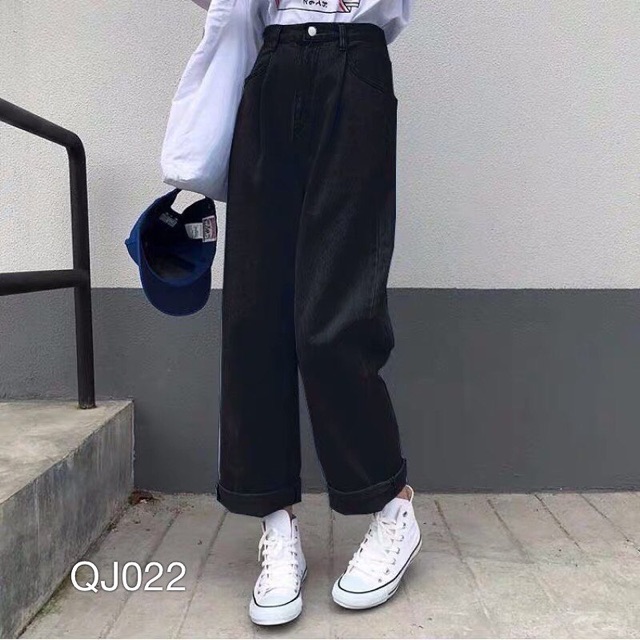 [Mã BMINC50 giảm 10% đơn 99K] Quần Jean nữ VN CLO ống rộng chất kaki - QJ022