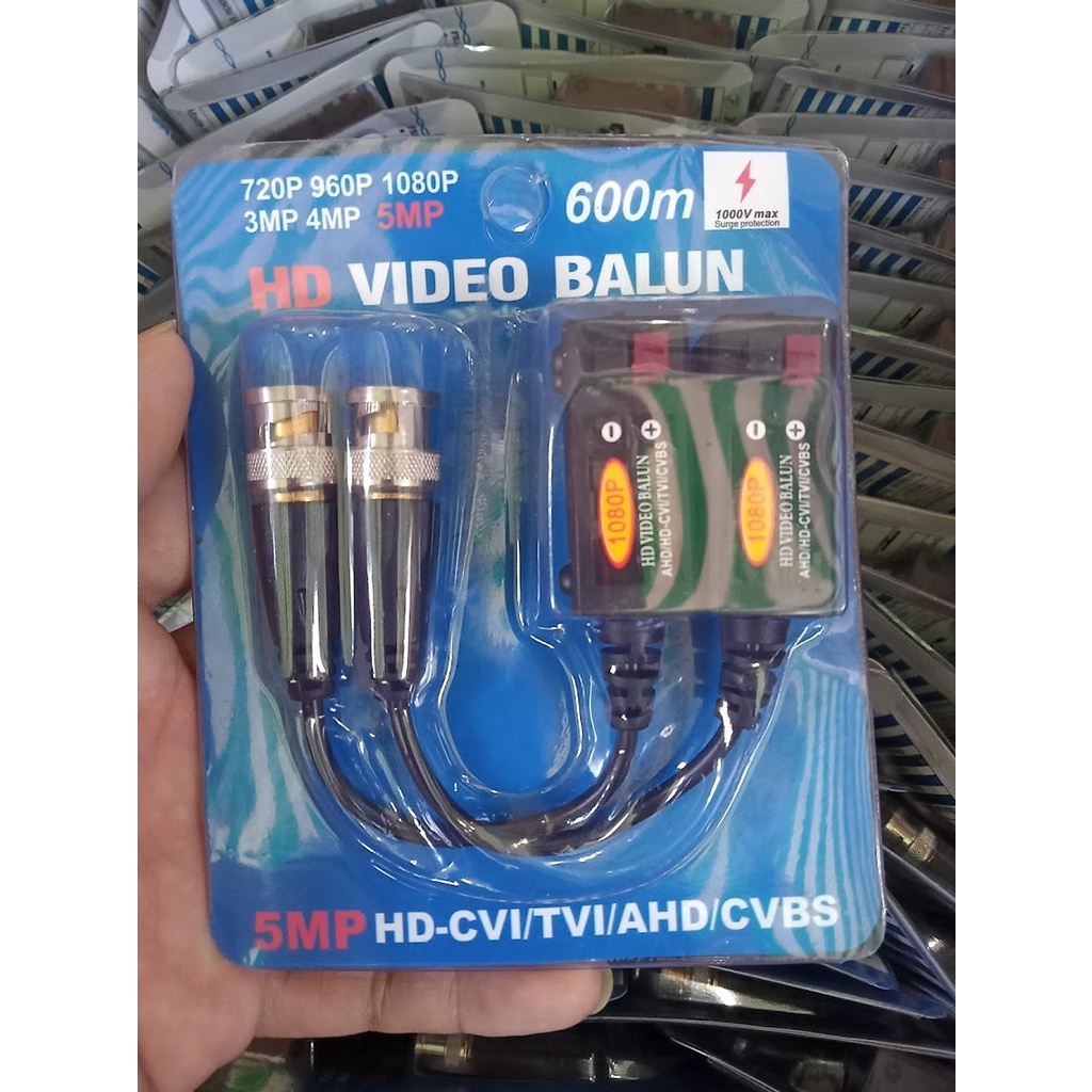 Balun Camera Balun Đỏ Đen AHD/TVI/CVI 2MP/5MP 600m  phù hợp với mọi camera: Kbvision, Dahua, Hikvision....