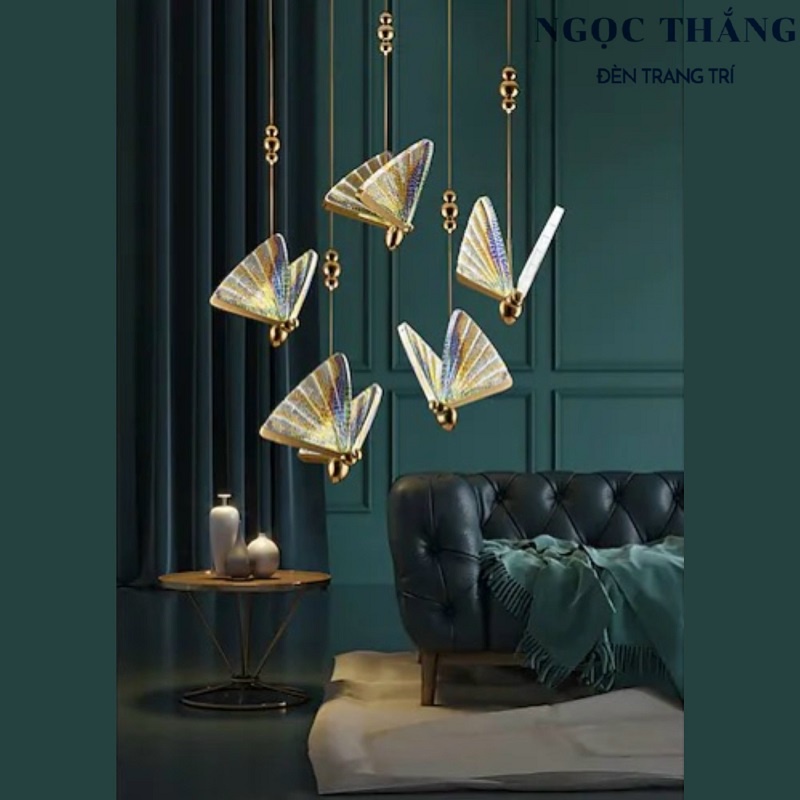 Đèn Led thả trần hình bướm trang trí phòng ngủ bàn ăn 8w Led 3 chế độ màu TPL110 Ngọc Thắng