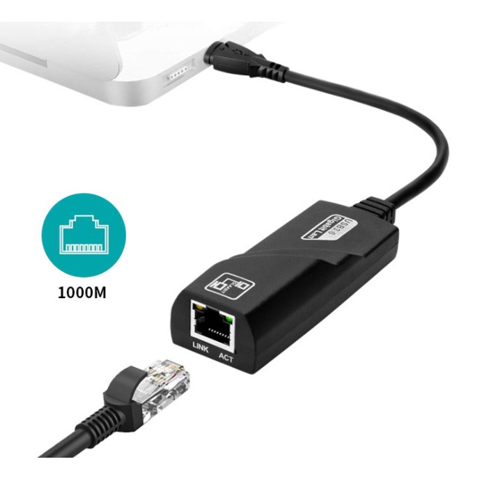 Cáp ChuyểN ĐổI Usb 3.0 / 2.0 Sang RJ45 Gigabit RJ45, Hỗ Trợ Thẻ MạNg LAN, Laptop 100 / 1000M