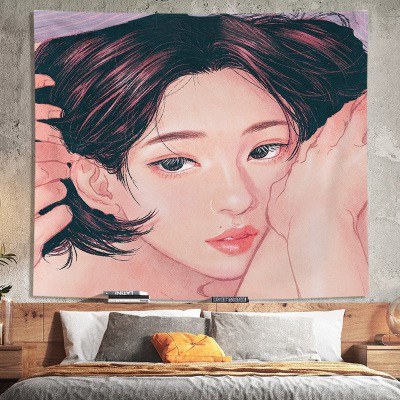 Thảm treo tường trang trí phòng ngủ size 130x150cm, tranh vải treo tường decor | BigBuy360 - bigbuy360.vn