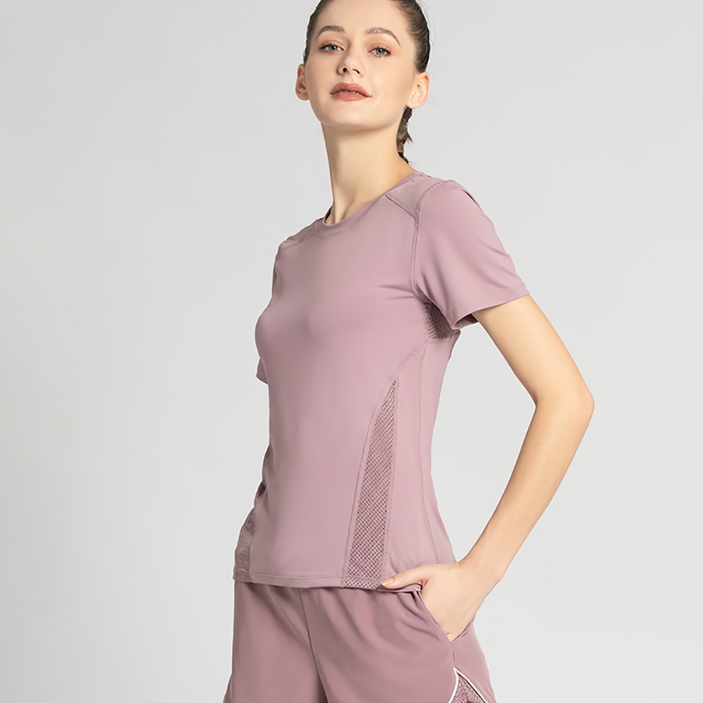 Áo thun OHSUNNY tay ngắn dáng ngắn rộng nhanh khô thời trang thể thao yoga dành cho nữ