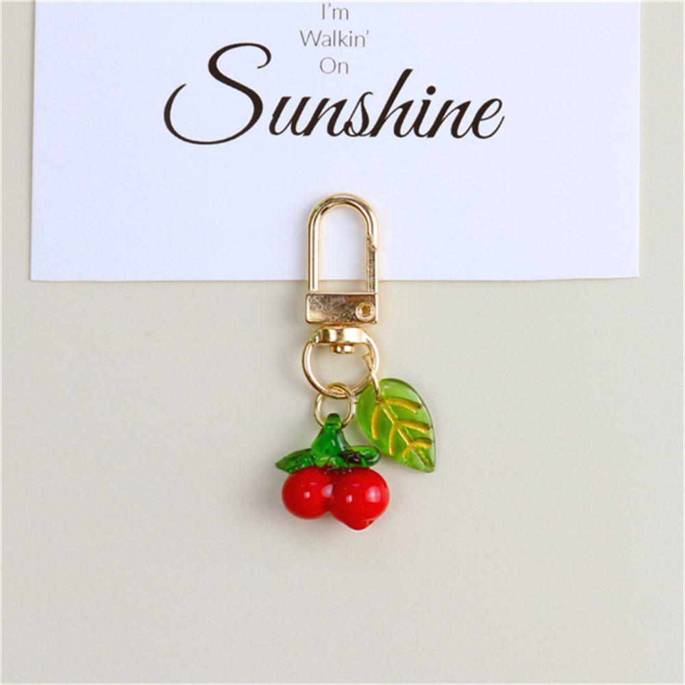 Móc Chìa Khóa Hình Lá Cherry Bằng Nhựa Acrylic Dễ Thương