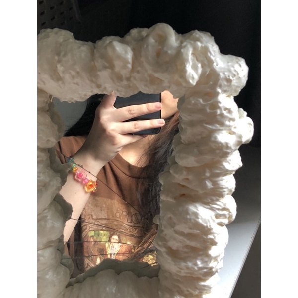 Vòng tay hoa nhựa acrylic trong suốt màu cầu vồng cực xinh