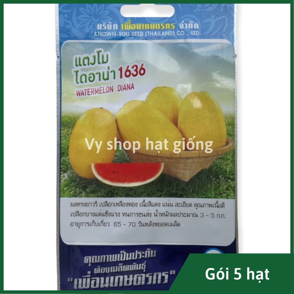 Hạt giống dưa hấu vỏ vàng Diana (dưa hấu vàng may mắn) Thái Lan