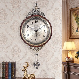 Đồng hồ treo tường tân cổ điển trang trí treo tường, Homessen DH100 đồng hồ quả lắc 66cm đường kính 32cm