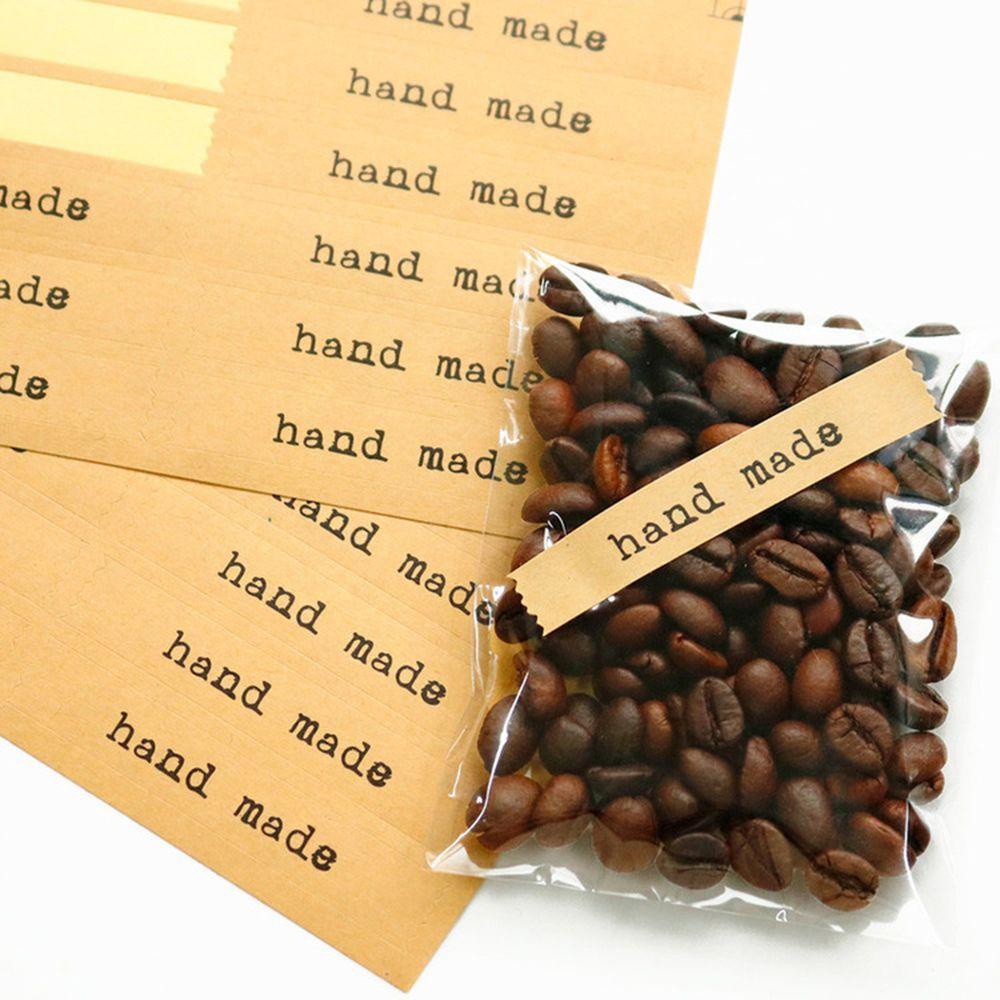 PINEVN Set 120 Sticker Giấy Kraft Họa Tiết Hoa In Chữ Handmade