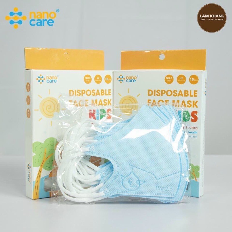 Khẩu trang 3D kid nanocare( khẩu trang giấy kháng khuẩn cho bé)