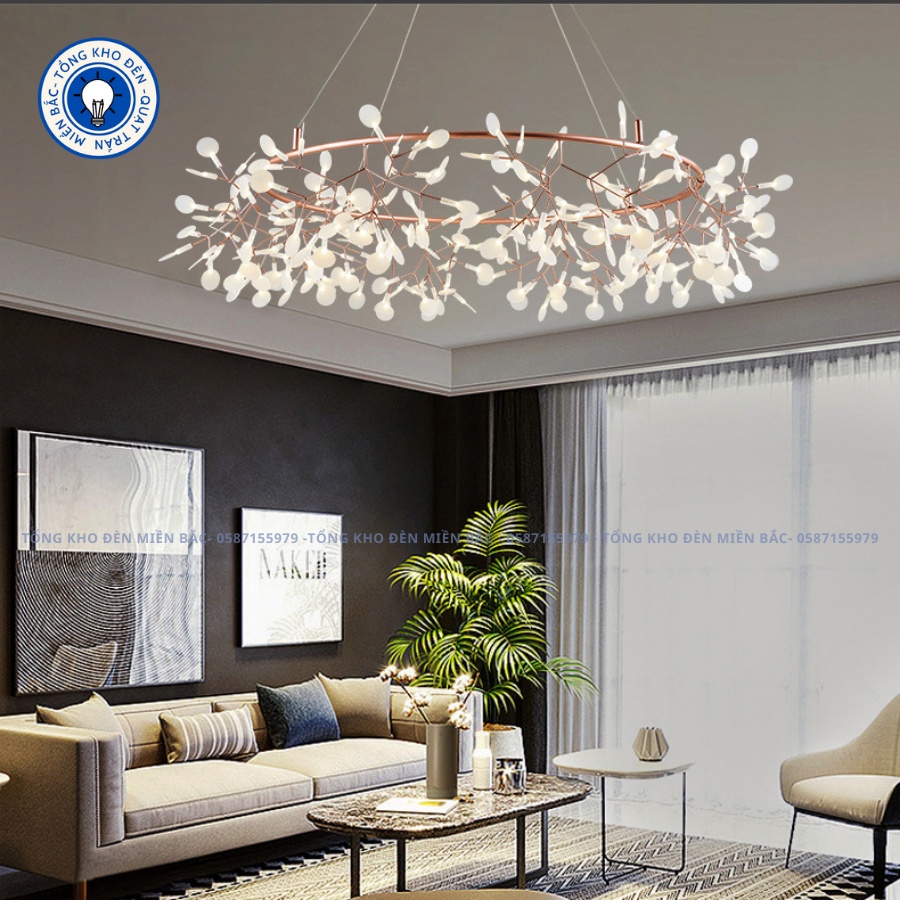 Chùm Pha Lê Trang Trí Phòng Khách Cao Cấp Bảo Hành 24 Tháng