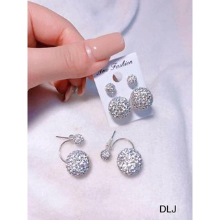 Bông tai dior và dây chuyền bi bạc xi vàng.