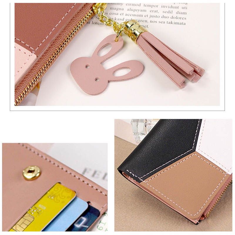 Ví Nữ Da PU Thời Trang Có Núm Tua Xinh Xắn