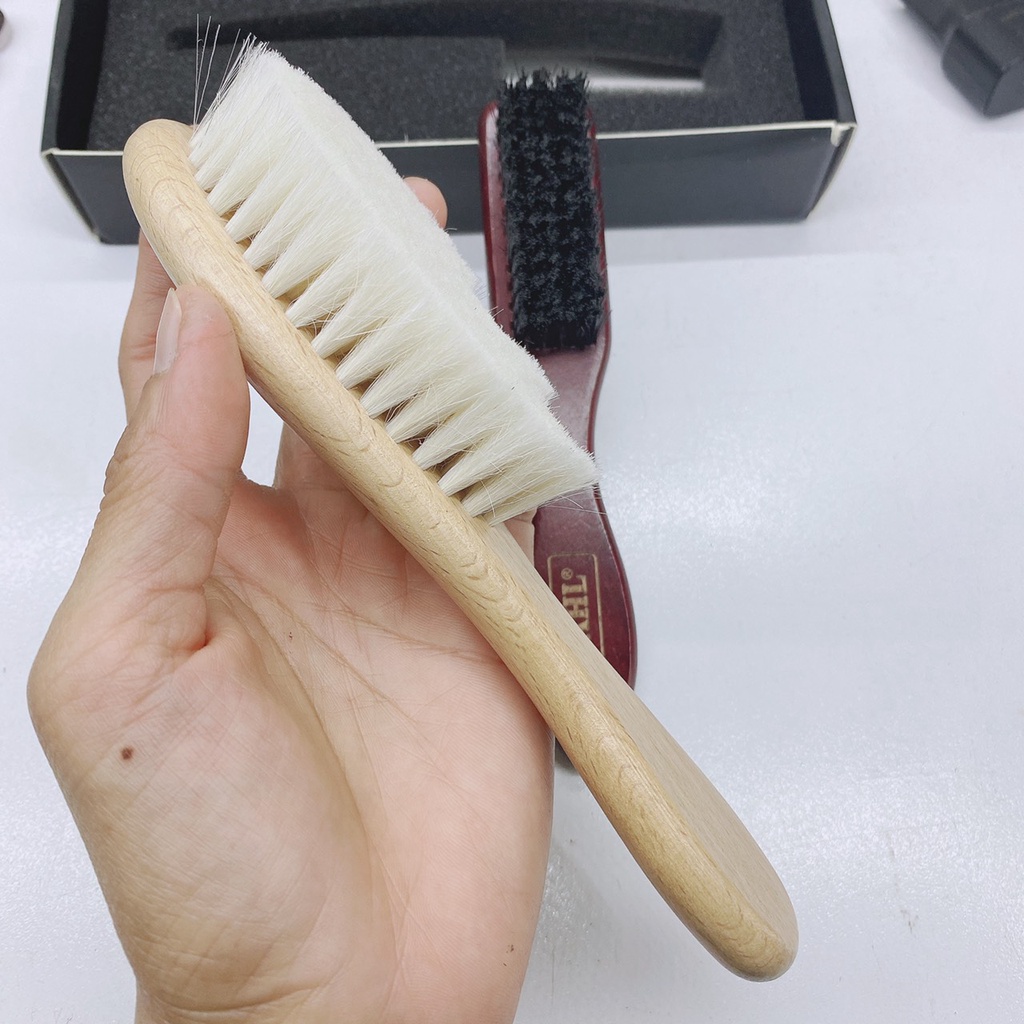 Chổi phủi tóc cán gỗ cao cấp Wahl+chổi Master Lee chuyên barbershop, salon chuyên dùng