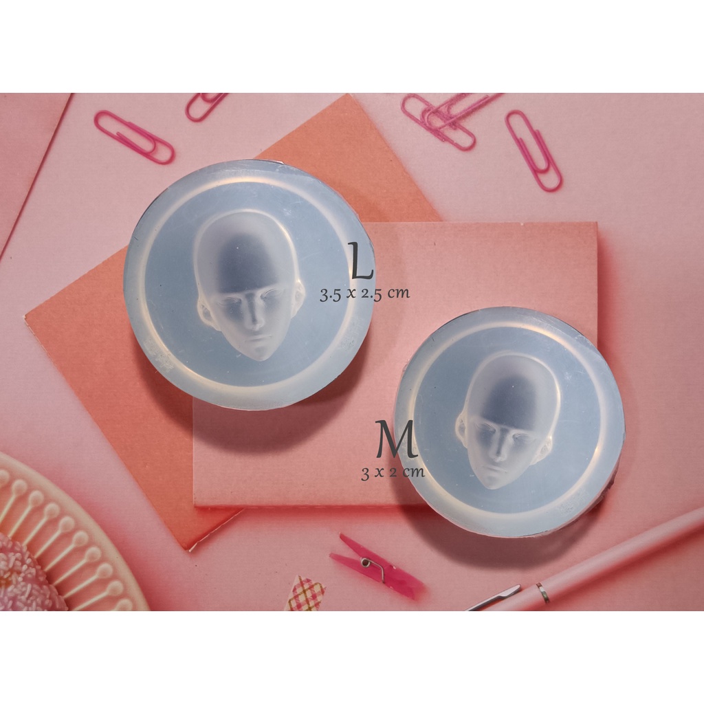 Khuôn mặt nam 2 size chibi bjd nendoroid tượng đất sét mô hình silicone trong dẻo không dính
