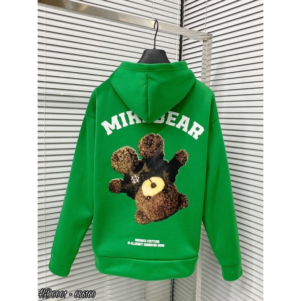 Áo hoodie mikenbear gấu,áo hoodie mikenco xanh 2022