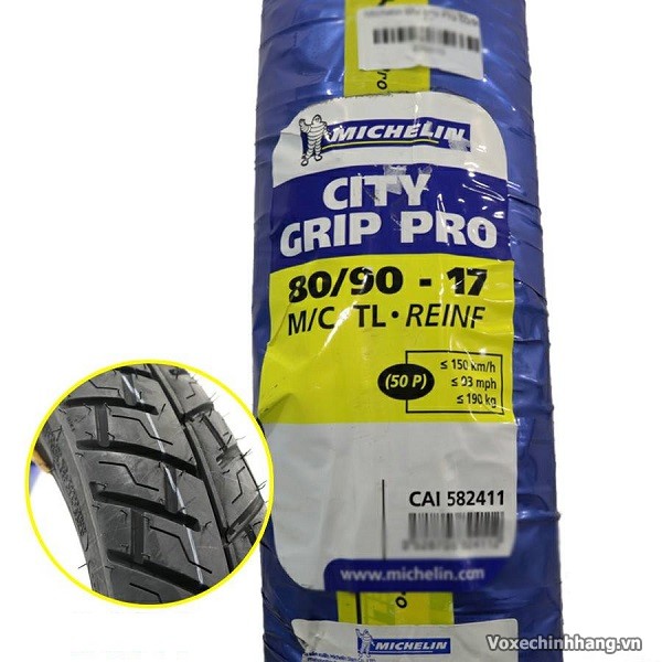 Vỏ xe Michelin City Grip Pro 70/90-17 hoặc 80/90-17 hoặc 90/80-17