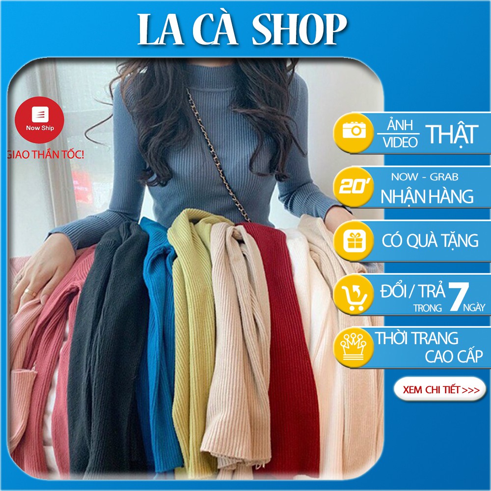 ÁO LEN TĂM NỮ DÀI TAY CỔ 3P HÀN QUỐC