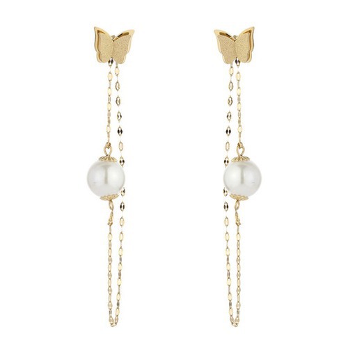 Bông Tai Dự Tiệc Sang Trọng Dáng Dài Titan Ko Đen TT 2677