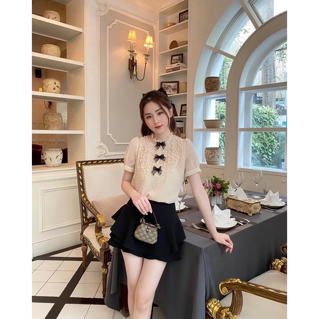 ÁO BÈO NHÚN ĐÍNH NƠ by Mullet