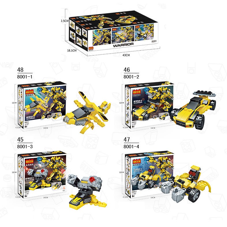 Đồ chơi lắp ráp Bộ Robot và Oto 2 trong 1 với hơn 530 chi tiết nhựa ABS cao cấp