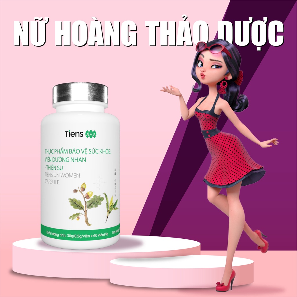 Viên dưỡng nhan Tiens Thiên Sư nữ hoàng thảo dược hộp 60 viên