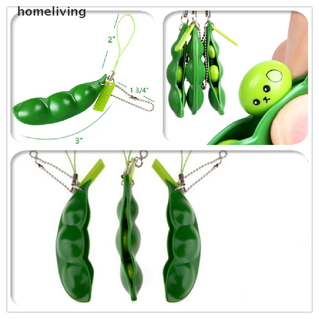 1 Móc Khóa Hạt Đậu Edamame Bóp Để Giảm Căng Thẳng