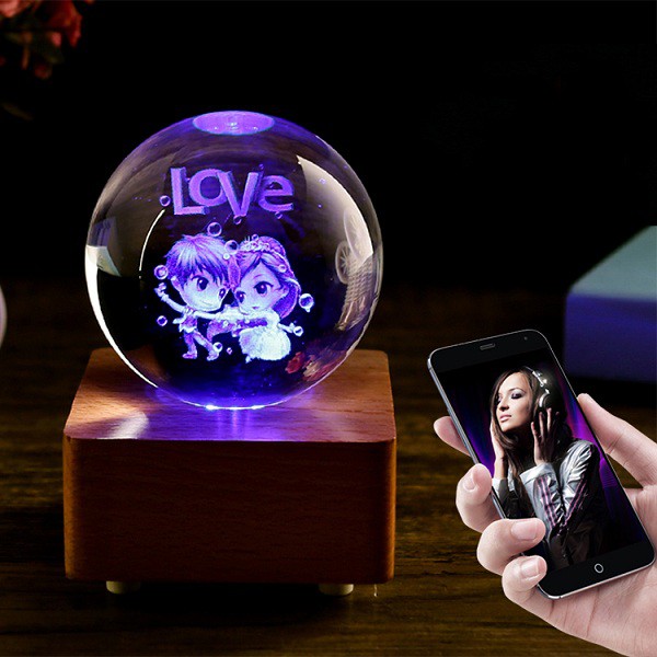 Quà lưu niệm quả cầu pha lê đôi trai gái - Quà tặng sinh nhật -
