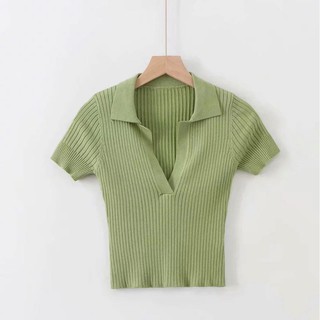 ÁO CÓ CỔ TAY NGẮN FREESIZE