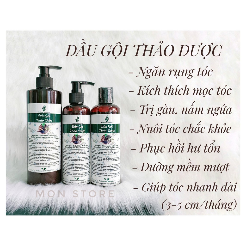 DẦU GỘI THẢO DƯỢC ngăn rụng tóc, sạch gàu ngứa, kích thích mọc tóc, kiềm dầu chống bết