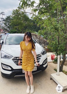 🍭Đầm hoa nút bọc nhúng eo chân bèo🍭