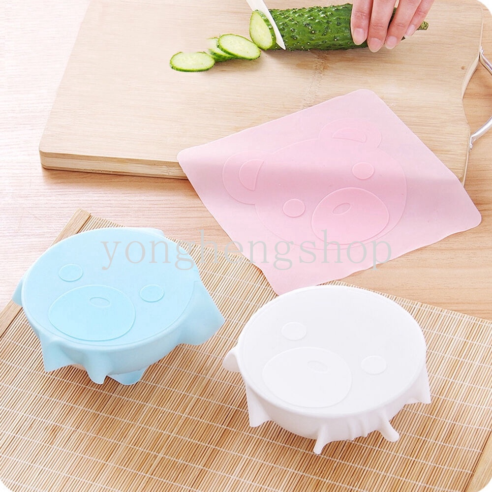 Màng Silicon Bọc Tô Chén Giữ Nhiệt Bảo Quản Thực Phẩm Kiểu Dáng Hoạt Hình Dễ Thương