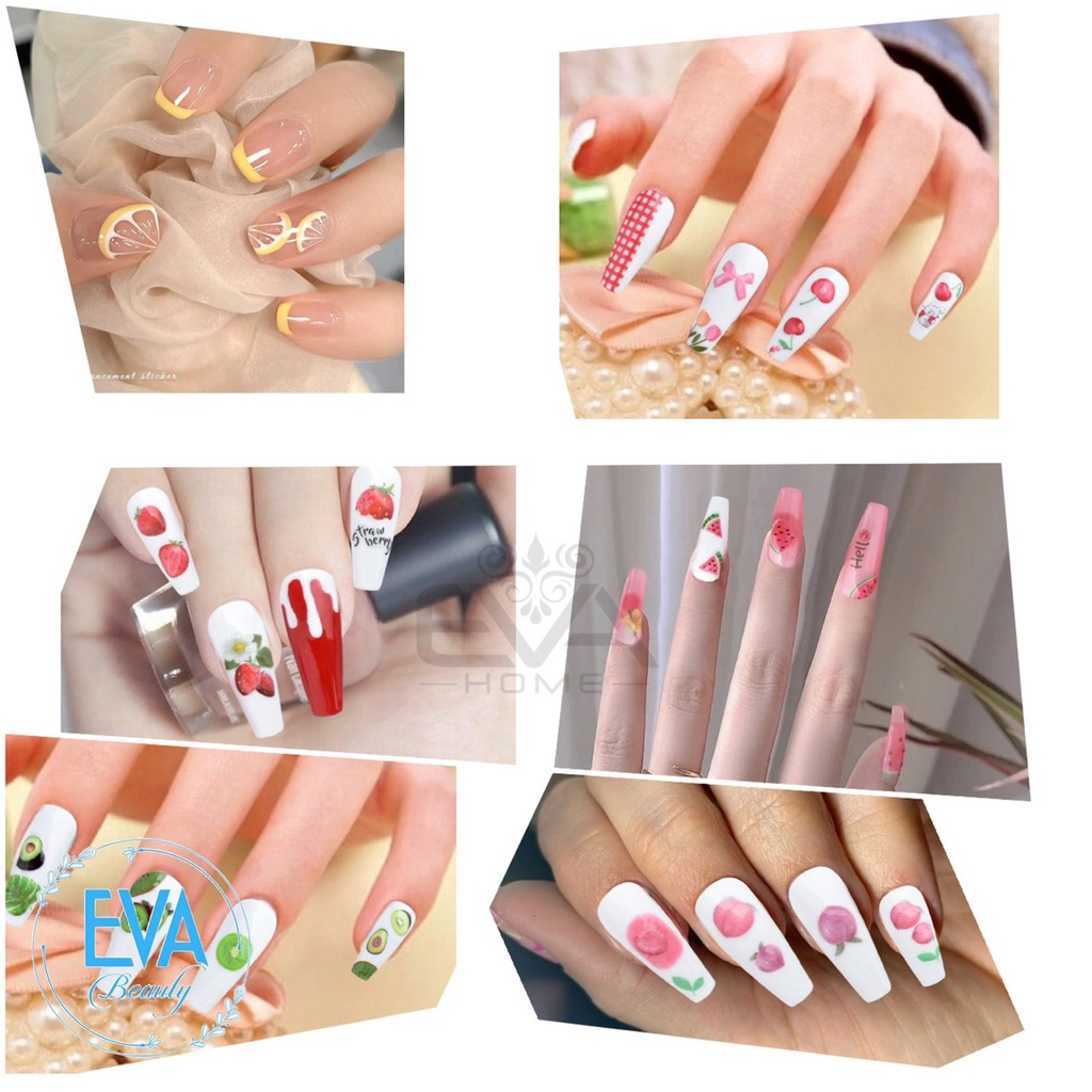 STICKER Decal Dán Móng Chống Nước Joyful Nails  Hoạ Tiết Tone Màu Lá Cây Trái Bơ Kiwi & Avocado Nail Art Sticker JO1968