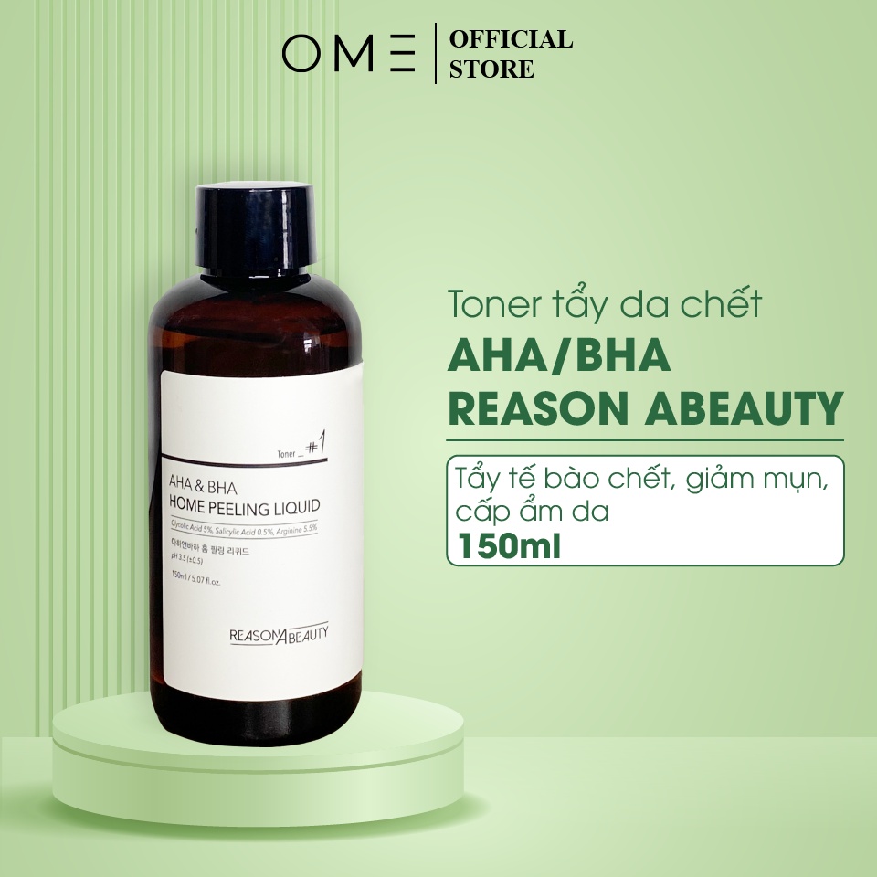 Toner AHA BHA Home Peeling Liqiud ReasonAbeauty Toner Tẩy Da Chết Thu Nhỏ Lỗ Chân Lông Dung tích 150ml