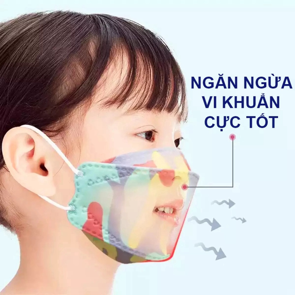 [Sỉ 1 thùng 300 cái kf94 trẻ em 3-12 tuổi] Khẩu trang kf94 em bé Bảo Anh mask 4 lớp kháng khuẩn, công nghệ dập hàn quốc
