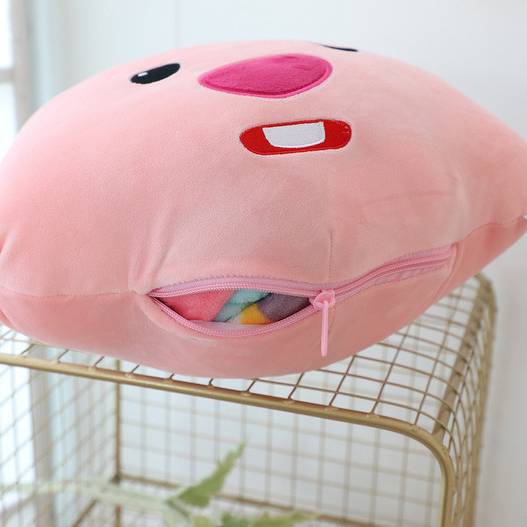 Ellen Pororo Loopy Gối Nhồi Bông Tựa Vai Và Đai An Toàn Trang Trí Xe Hơi