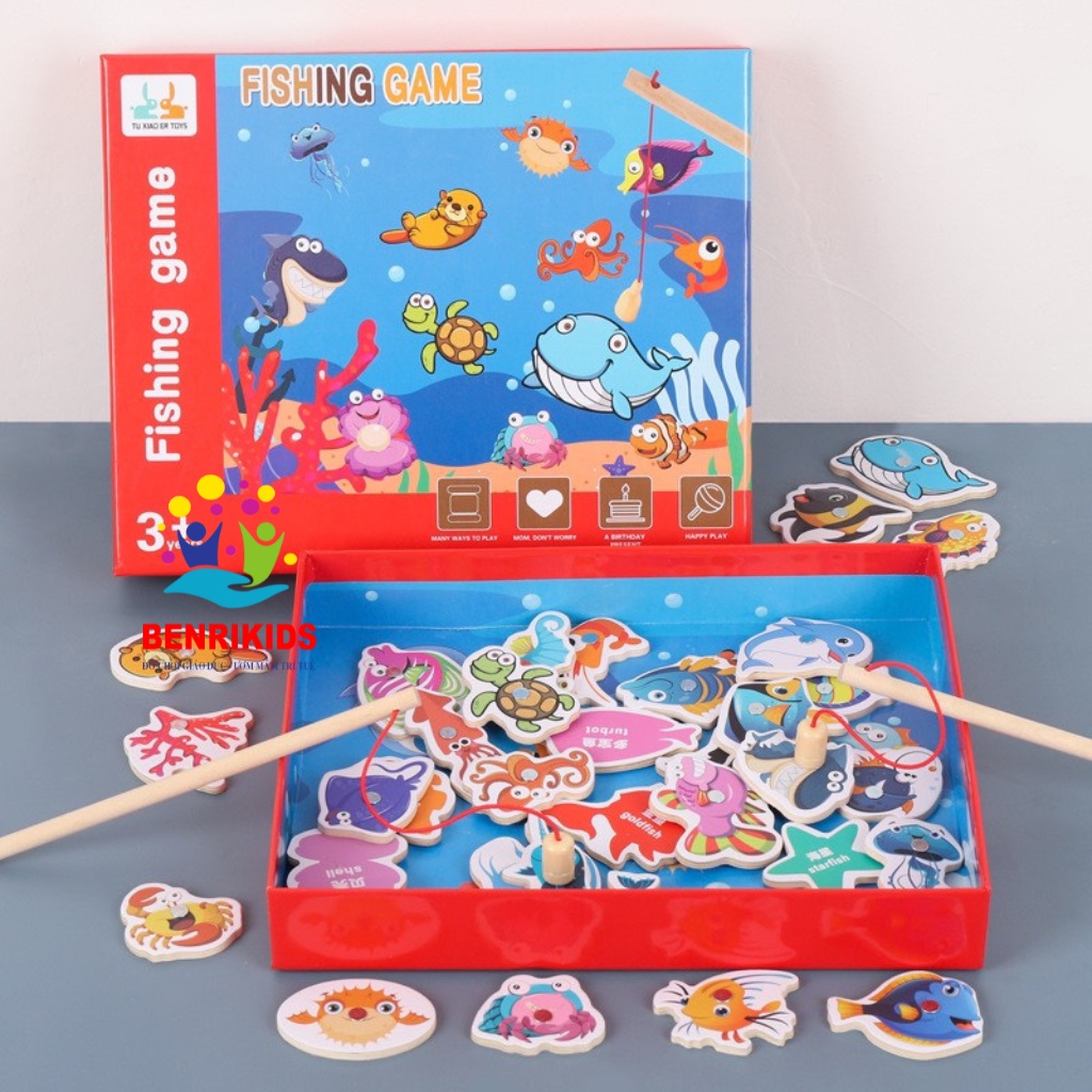 Bộ Đồ Chơi Cho Bé Tập Câu Cá Bằng Gỗ Benrikids Rèn Luyện Khả Năng Khéo Léo Và Tập Trung Cho Bé