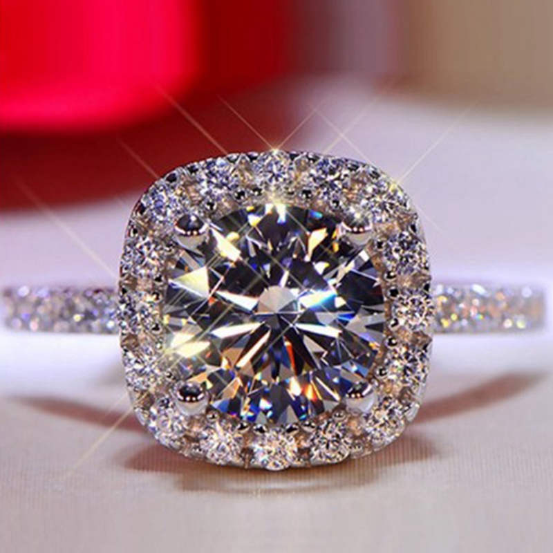 (Giảm Mạnh) Nhẫn Cưới Xi Mạ Bạch Kim Hình Trái Tim Và Mũi Tên