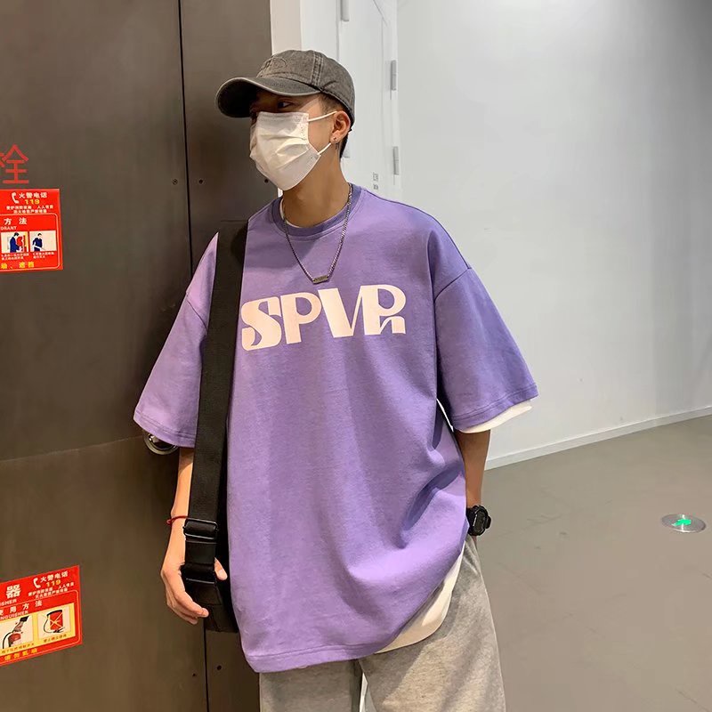 Áo Thun Tay Ngắn Dáng Rộng In Chữ Phong Cách Hip Hop Hàn Quốc Thời Trang Mùa Hè Cho Nam Giới Có Size M-5XL