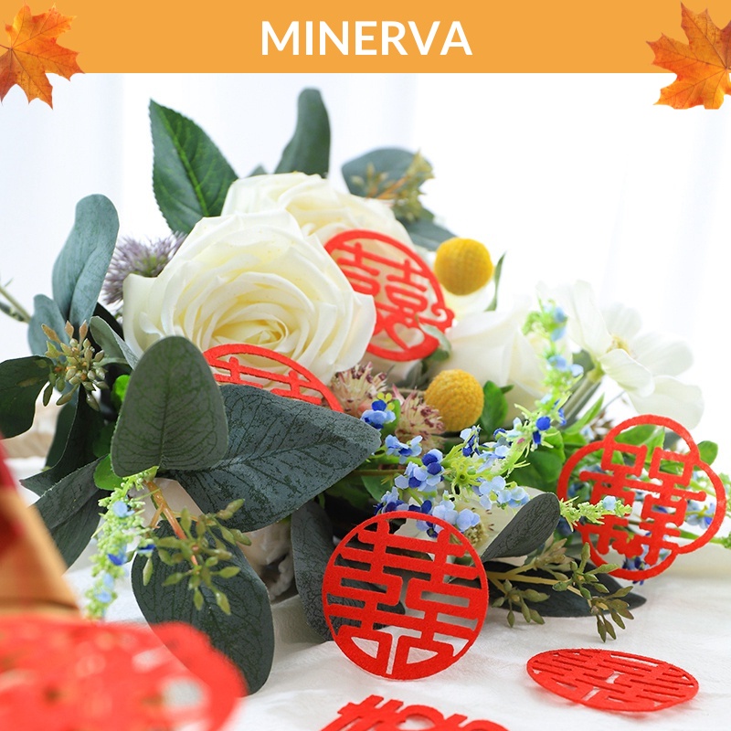 Chữ song hỷ mini bằng vải nỉ trang trí tiệc cưới nhiều mẫu đa dạng
