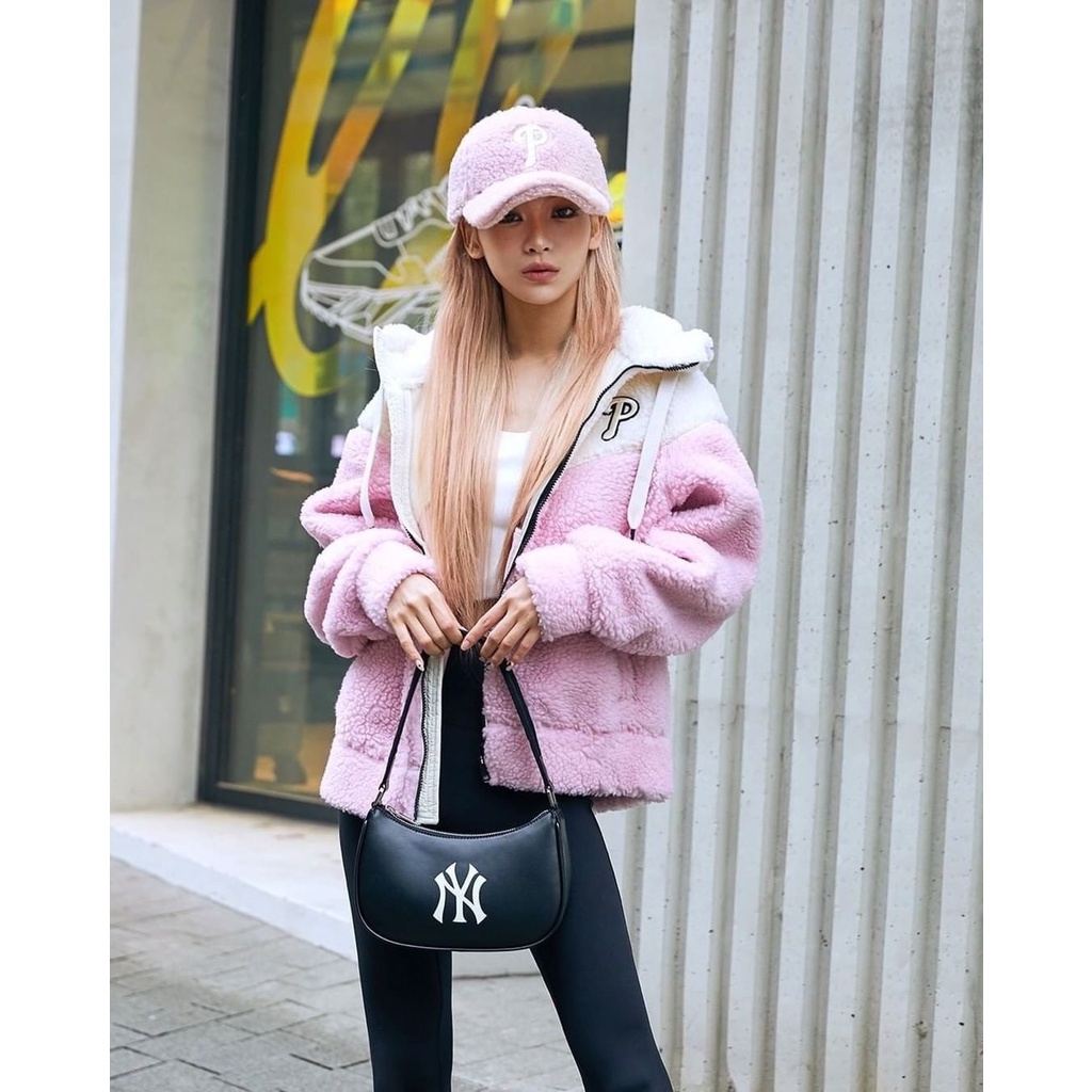 ⚡️[ CÓ VIDEO ] Túi đeo vai / Túi kẹp nách NY MLB Big Logo Solid Hobo Bag New York Yankees | HÀNG XUẤT DƯ XỊN | ẢNH THẬT