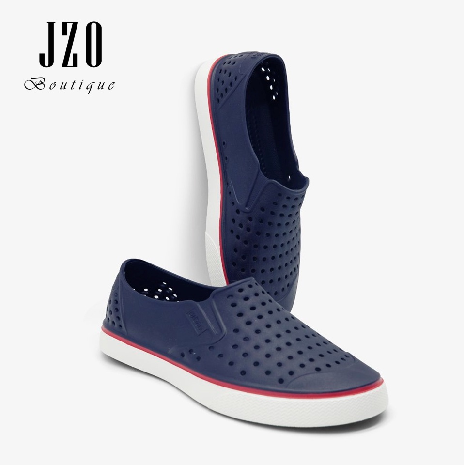 [Chính hãng - Phom nhỏ] Giày nhựa URBAN nam nữ đi mưa đi biển D2201 - Xanh chàm lé đỏ